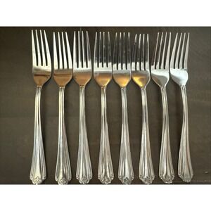 Hampton Silversmiths Katrinka 8 Dinner Forks Stainless Replacement Flatware